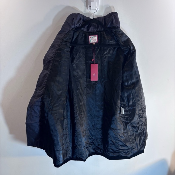 SISSY ME VELVET COAT Sz L Floral Embroidery Funnel Collar Puffer Style NEW - Picture 7 of 12